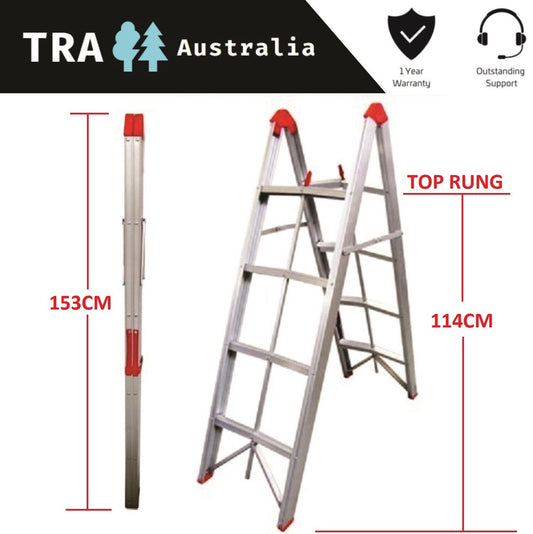 4 step aluminium collapsible box stick ladder