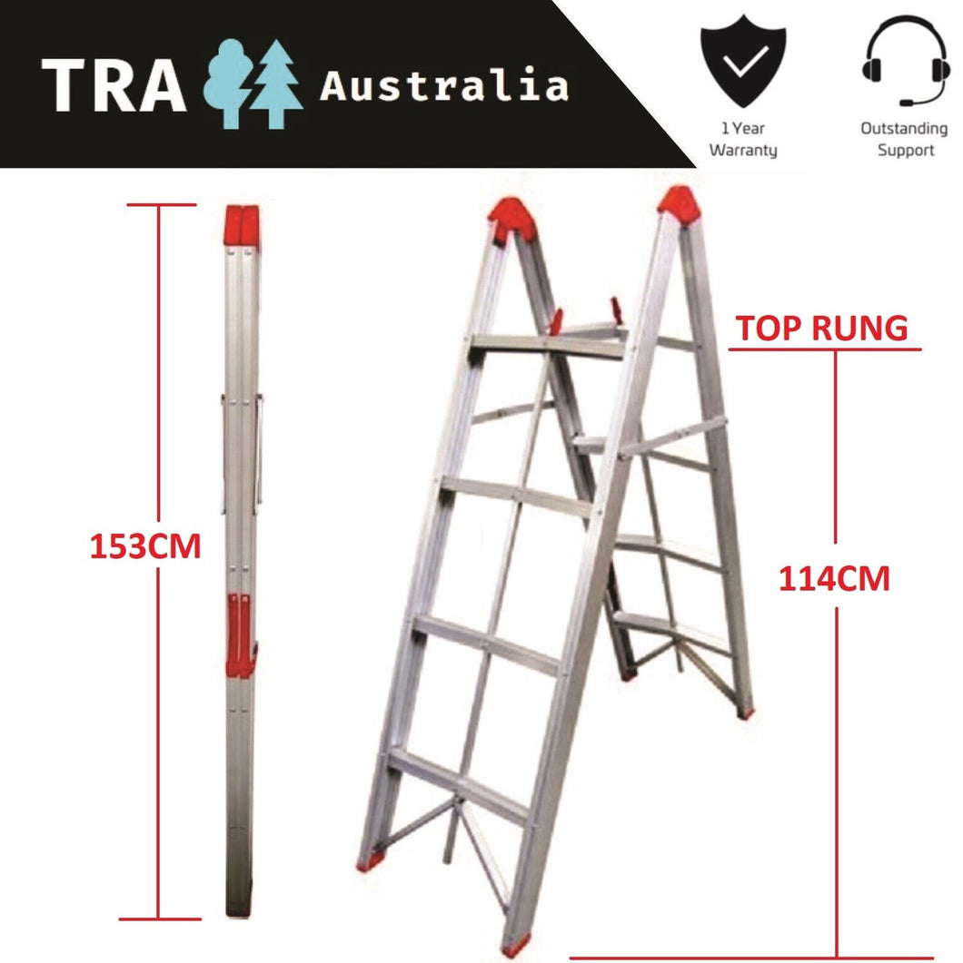4 step aluminium collapsible box stick ladder