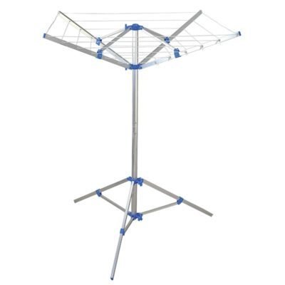 Portable folding rotary camping caravan clothes line with carry bag