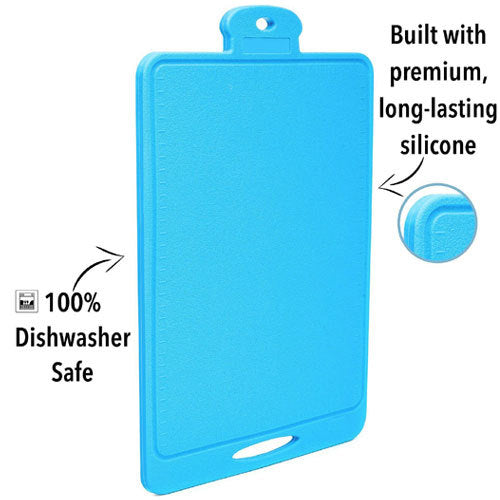 COLLAPSIBLE SPACE SAVING SILICONE CHOPPING CUTTING BOARD BLUE