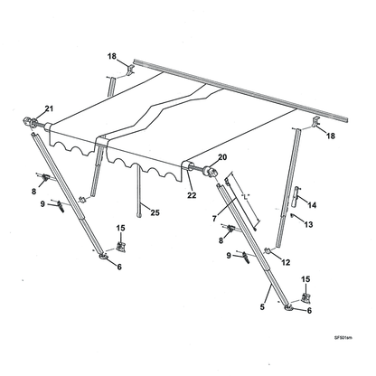 Carefree Awning Bottom Bracket White