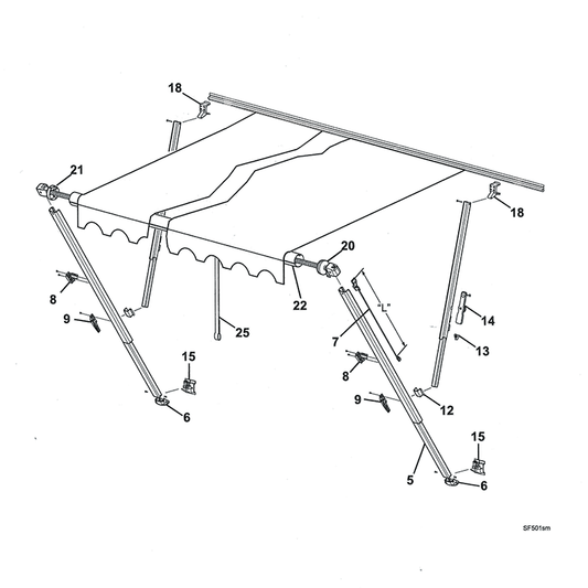 Carefree Awning Bottom Bracket White