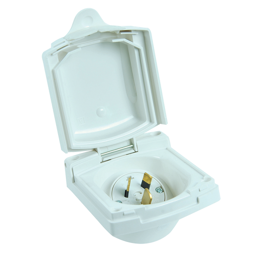 Clipsal (New Style) White External 15 Amp Power Inlet 435VFS15