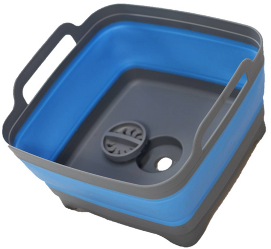 Space Saving Collapsible Blue Sink
