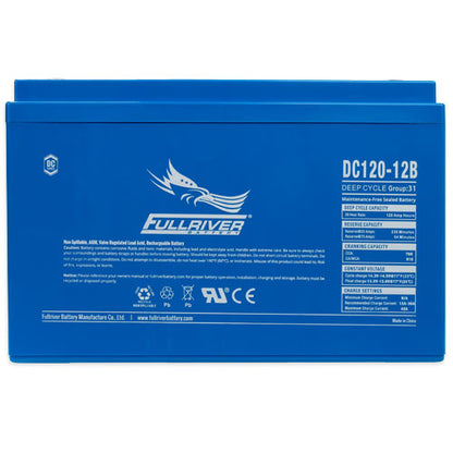 FULL RIVER 12V 120AH AGM DEEP CYCLE BATTERY - DC120-12B