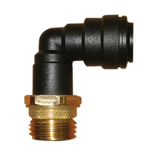 John Guest 1/2" Brass Male Adapter With 12mm Plastic Elbow