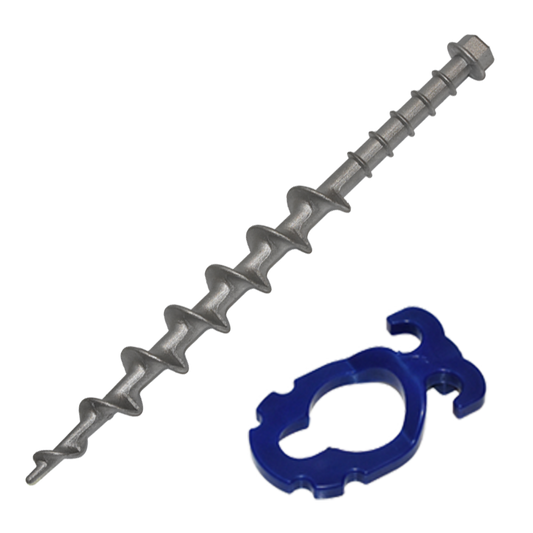 Large Alloy Screw in Peg with ABS Guy Rope Holder Clip