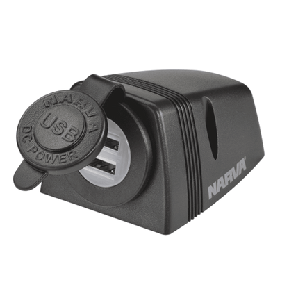 Narva Heavy-Duty Surface Mount Dual USB Socket