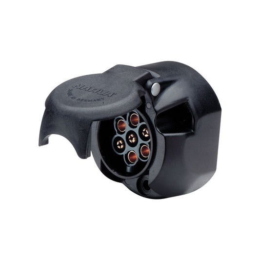 Narva Trailer Socket 7 Pin Round Large - Plastic - 82052BL