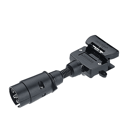 Narva Pin Round Socket on Car to 7 Pin Flat Plug on Trailer