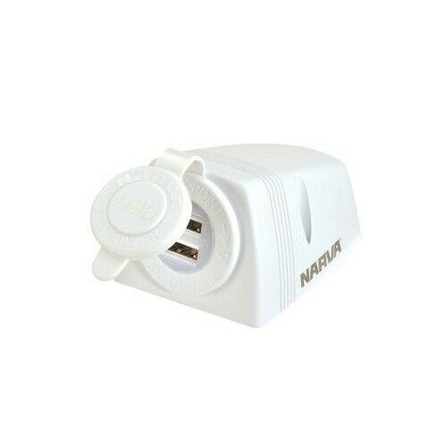Narva Dual USB Socket Surface Mount 81154WBL