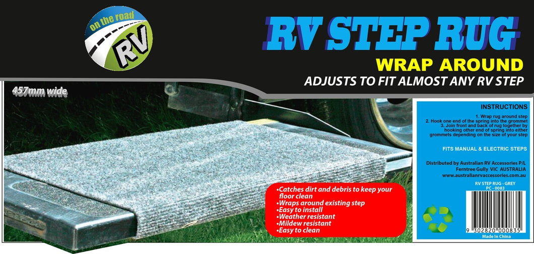 ON THE ROAD RV WRAP AROUND STEP RUG GREY