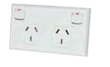 POWER POINT DOUBLE 10A DOUBLE POLE (C/W face plate)