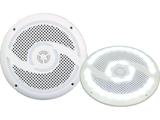 RV MEDIA 6" LED WATERPROOF 200W SPEAKERS - WHITE
