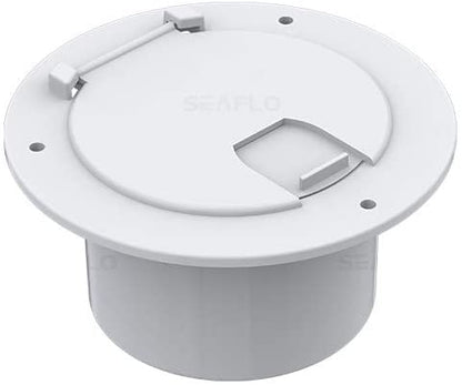 SEA FLO Round Electric Cable Hatch for 30 and 50 Amp Cords (White)