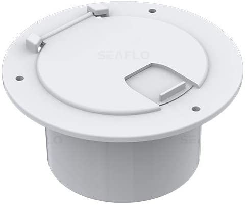 SEA FLO Round Electric Cable Hatch for 30 and 50 Amp Cords (White)