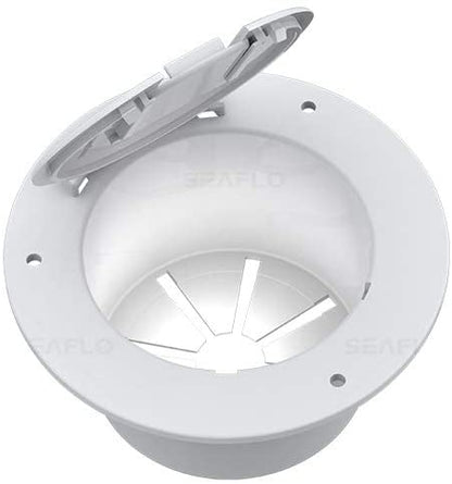 SEA FLO Round Electric Cable Hatch for 30 and 50 Amp Cords (White)