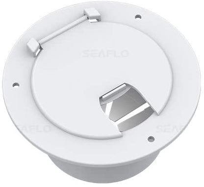 SEA FLO Round Electric Cable Hatch for 30 and 50 Amp Cords (White)