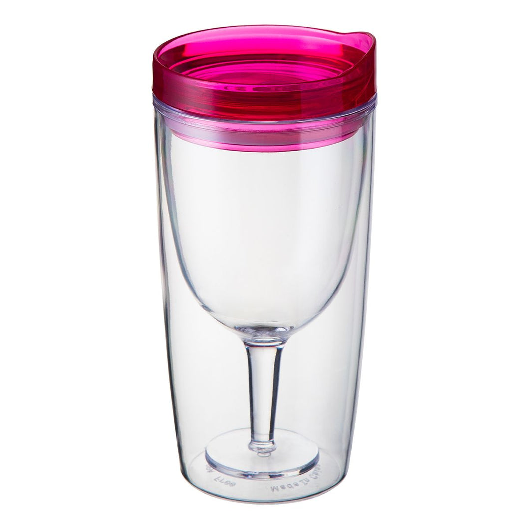 TRAVINO SPILL PROOF WINE SIPPY CUP - RUBY PINK