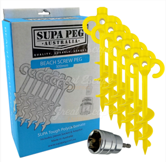 Supa-Peg 300mm Beach Screw Peg Kit