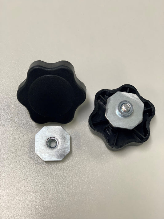 Awning Black Locking Knob w/nut- Pair