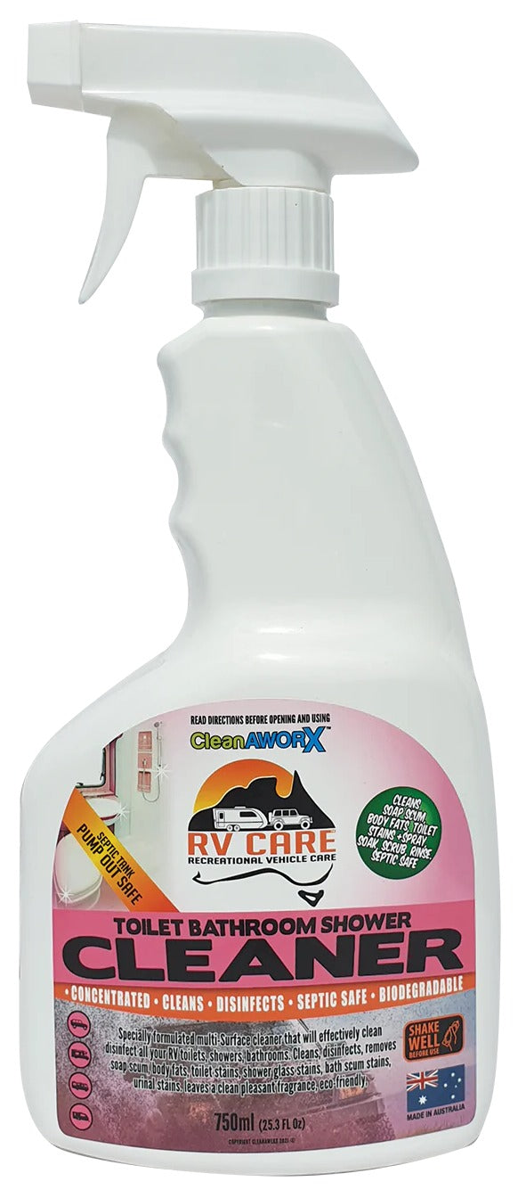 CLEANAWORX RV CARE TOILET SHOWER BATHROOM CLEANER DISINFECTANT 750 ML