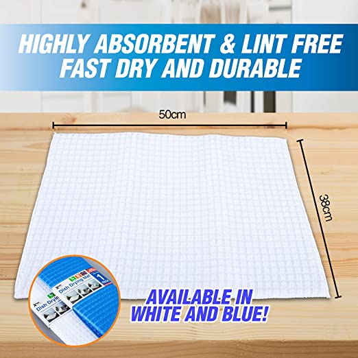 DISH DRYING MAT - White or blue