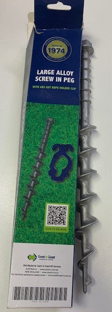 Large Alloy Screw in Peg missing ABS Guy Rope Holder Clip